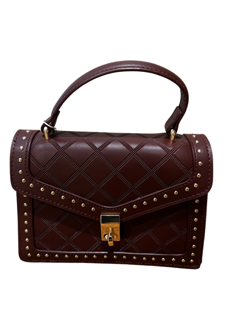 Quilted stamped Handbag with gold studs