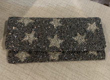 Load image into Gallery viewer, Monya NYC- Fold Over Clutch- Grey Stars
