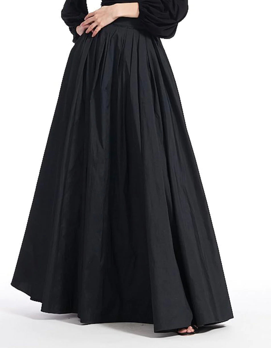 Emily Shalant Taffeta Ballgown Skirt: Black