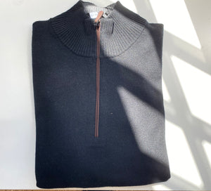 Kinross Men's Quarter Zip 100% Cashmere Sweater