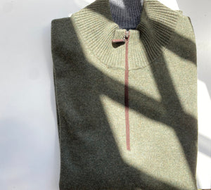 Kinross Men's Quarter Zip 100% Cashmere Sweater