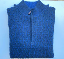 Load image into Gallery viewer, Kinross Men&#39;s Cable Quarter Zip 100% Cashmere Sweater
