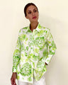 Rani Arabella Cotton Printed Shirt: Coral Lime