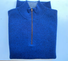 Load image into Gallery viewer, Kinross Men&#39;s Ribbed Quarter Zip 100% Cashmere Sweater
