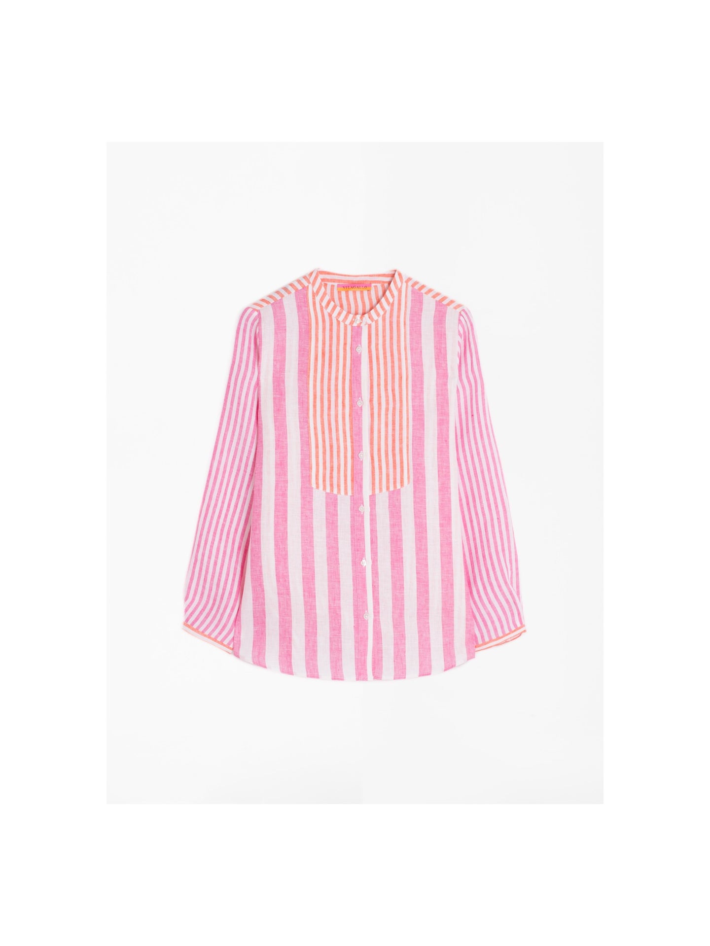 Vilagallo Shirt Elle Pink Linen Stripe